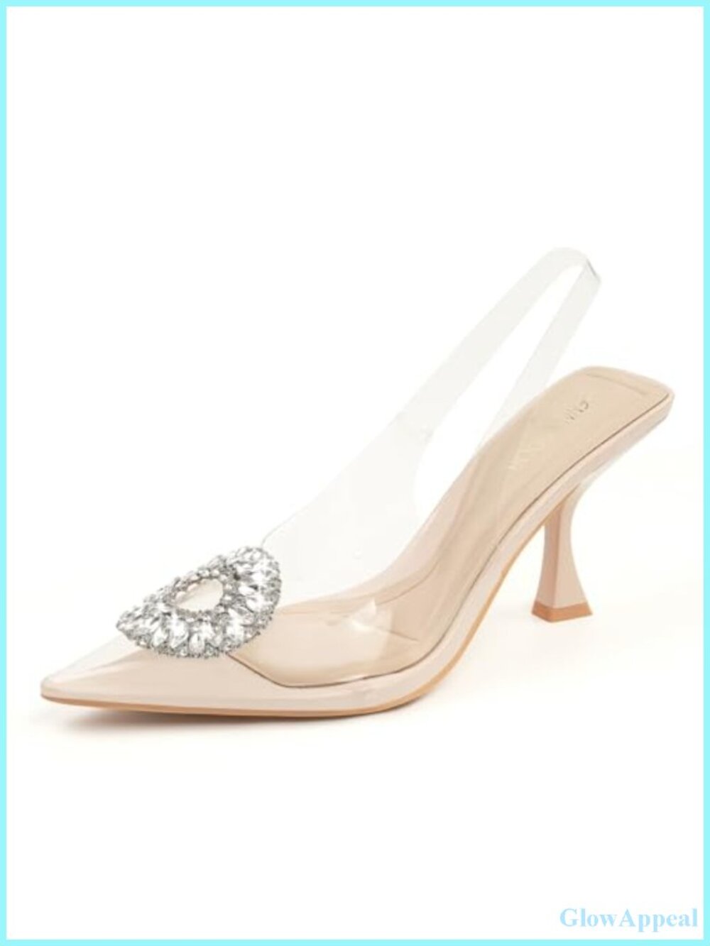 Clear Slingback Heels Pointed Toe Rhinestone Stiletto Pumps